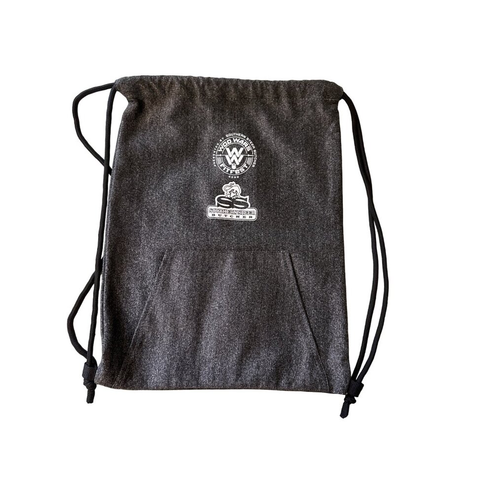 💖WOD grey backpack with logo and black rope shoulder straps